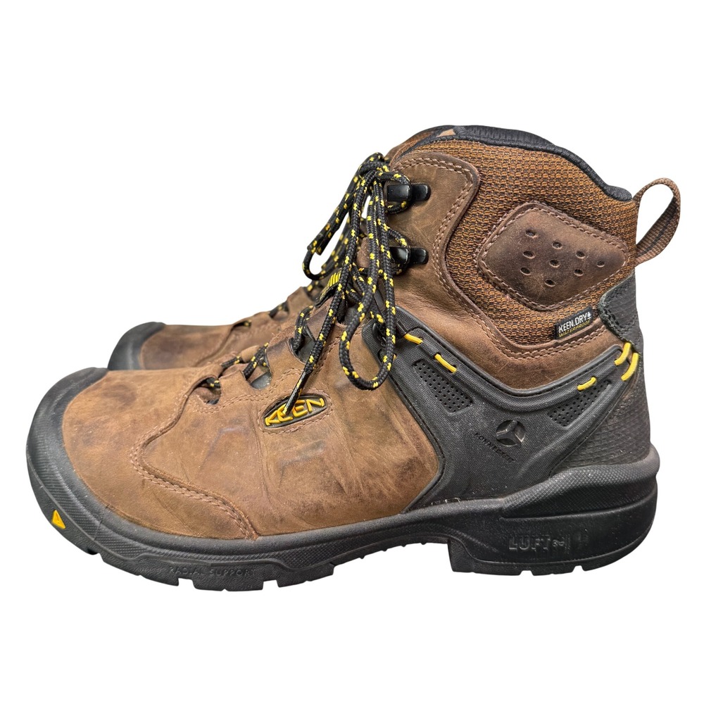 Keen Work Boots Mens 10EE Brown Dover Waterproof Carbon Fiber Toe 1021467